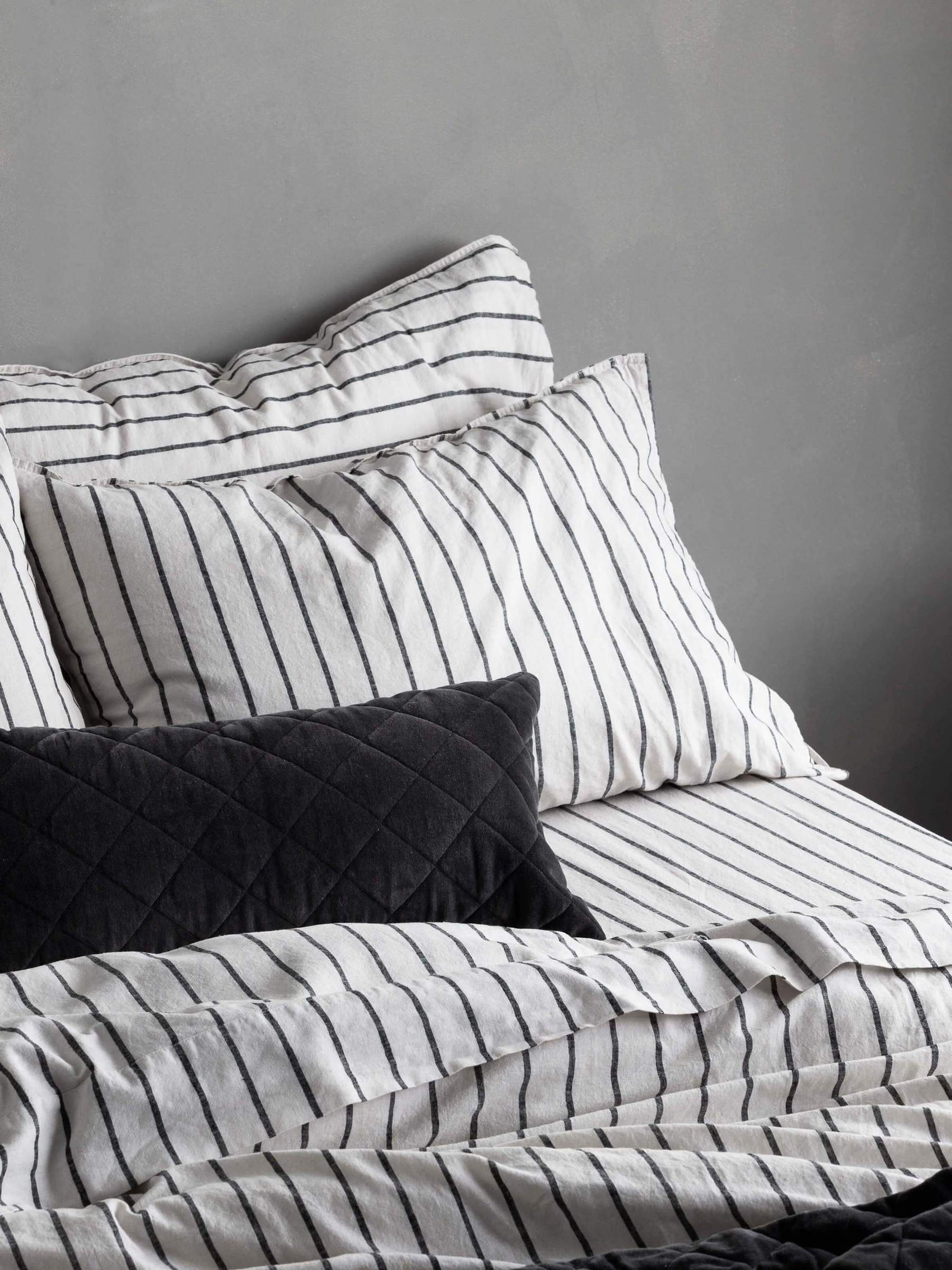 australian bed linen online landm home black and white stripe bed linen