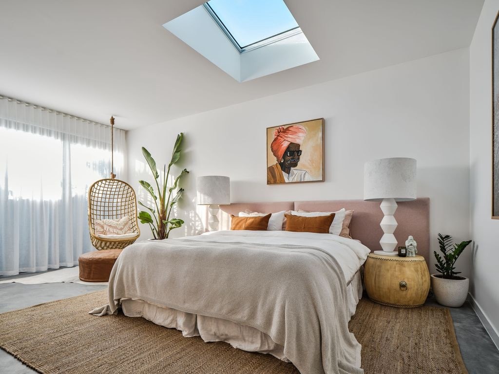 create estate extra wide headboard pink in boho bedroom