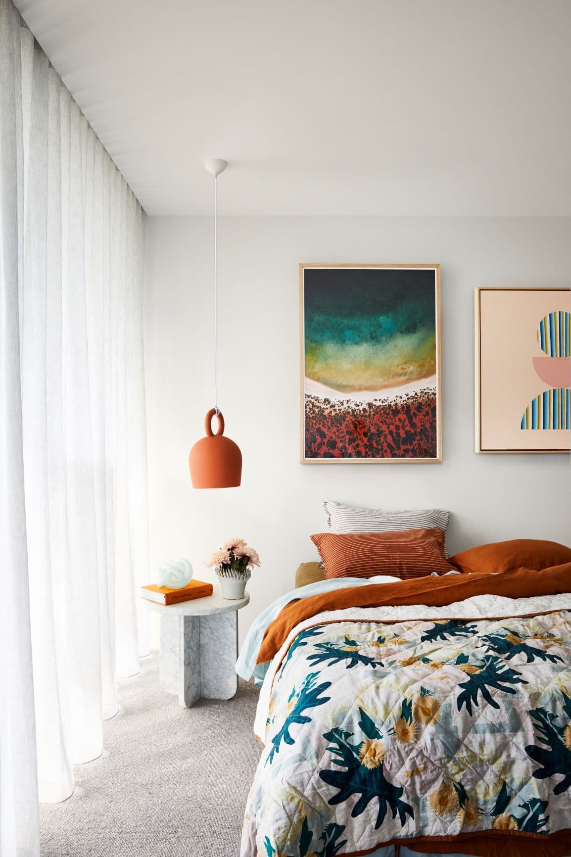 dulux white bedroom walls painted orange bedding
