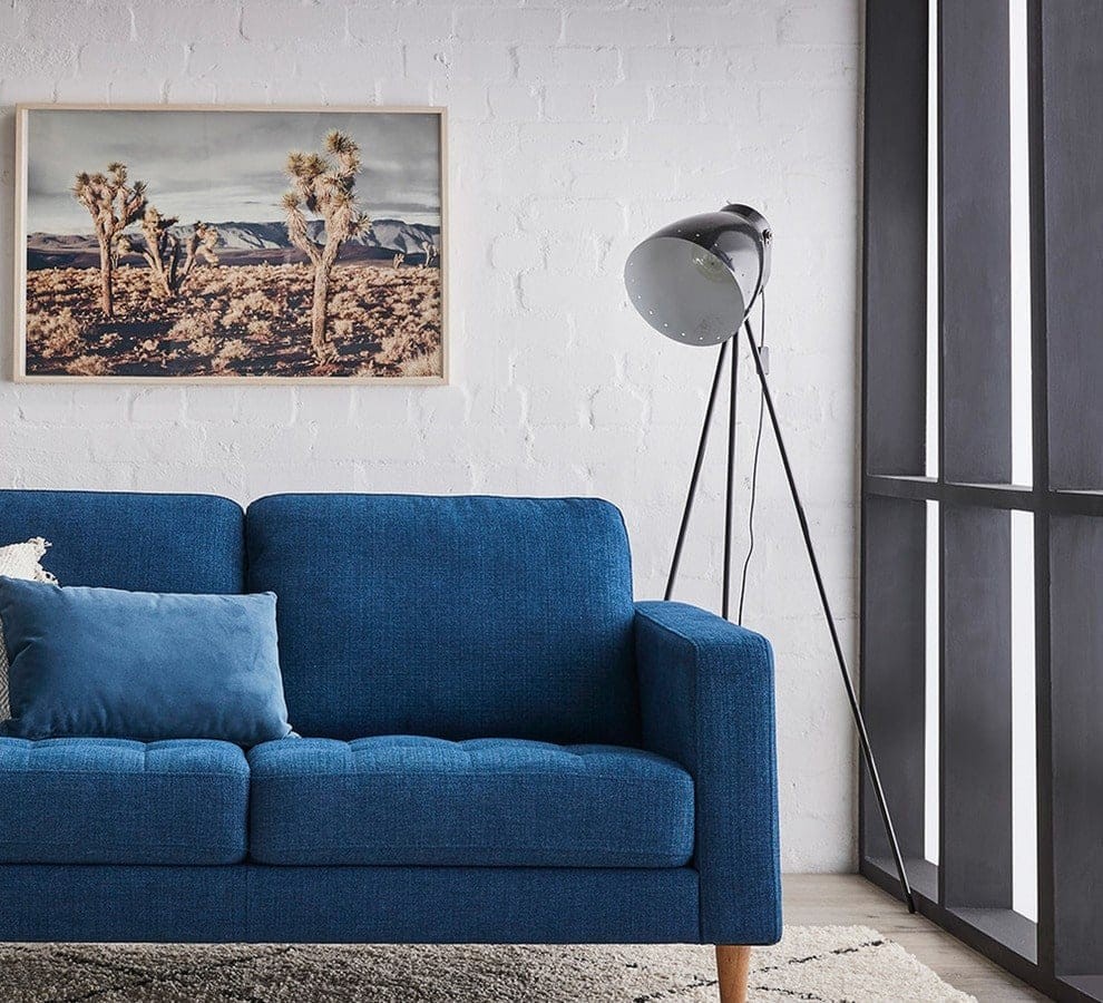 kristoff floor lamp fantastic furniture navy blue sofa