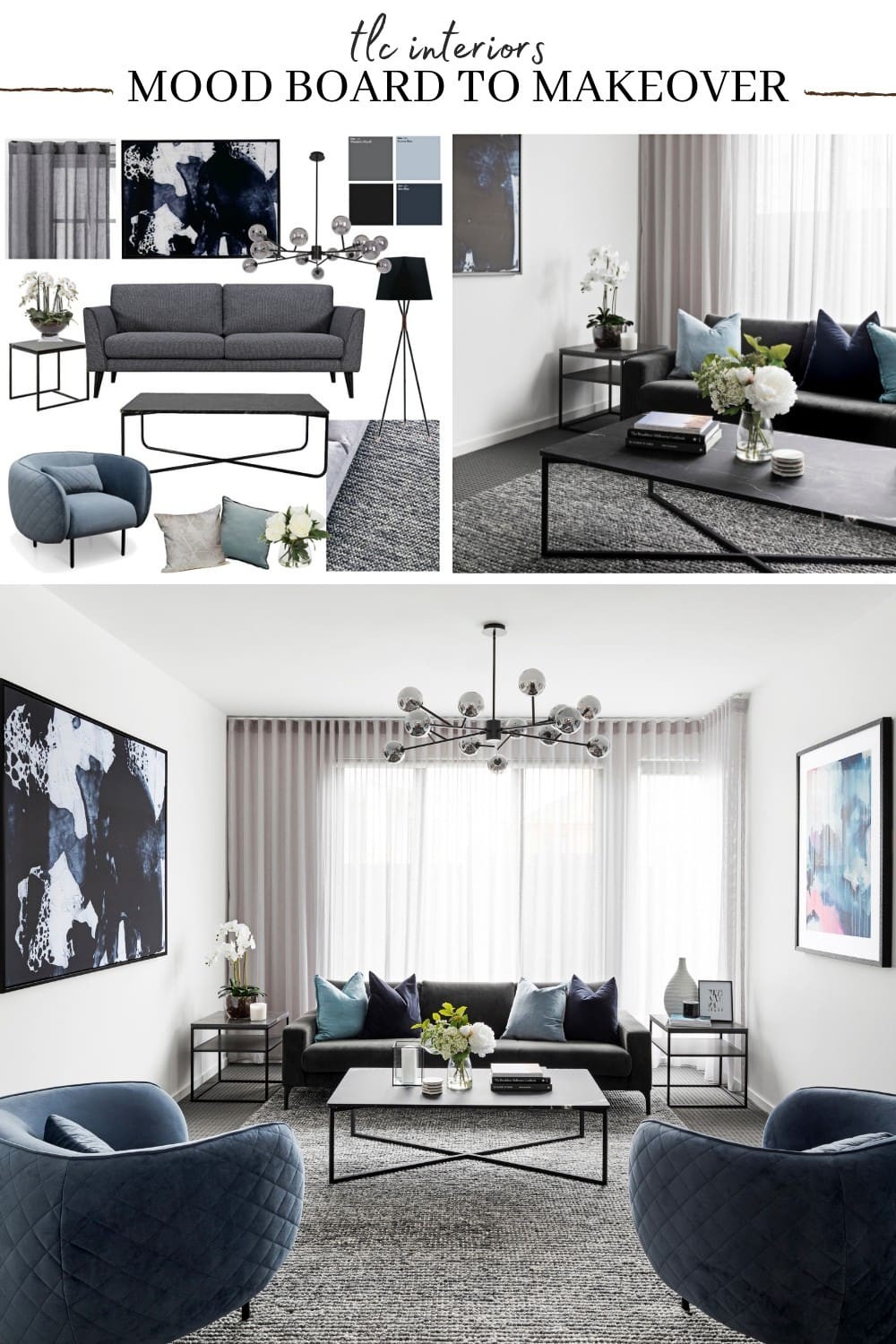 luxe living room interior design mood board tool using style sourcebook
