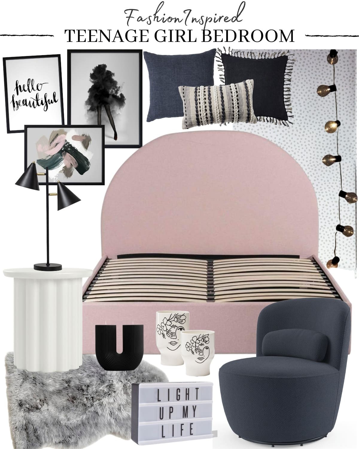 mature teenage girl bedroom ideas mood board fashion bedroom pink arch bed