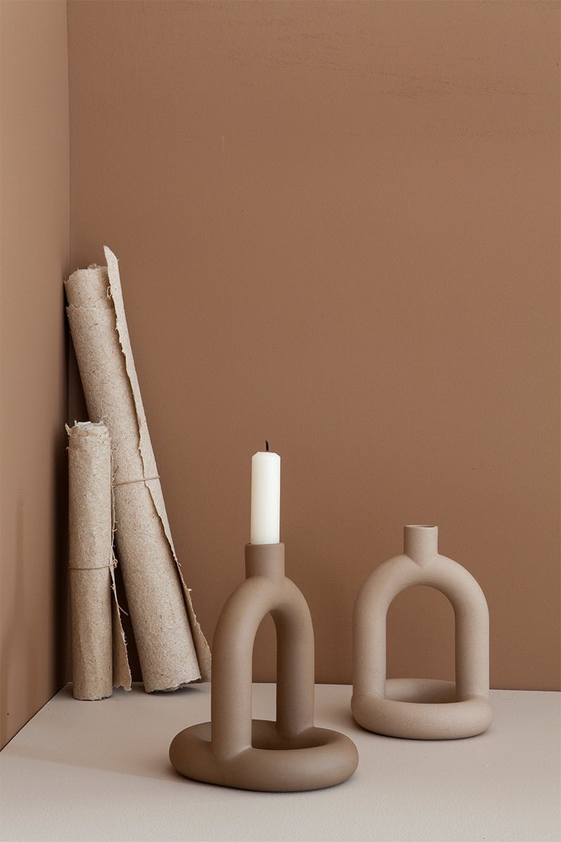 mette collections noidoi design kapp candle holder brown