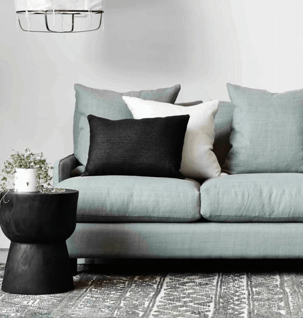 molmic rydell sofa and mark tuckey black stool small living room decorating