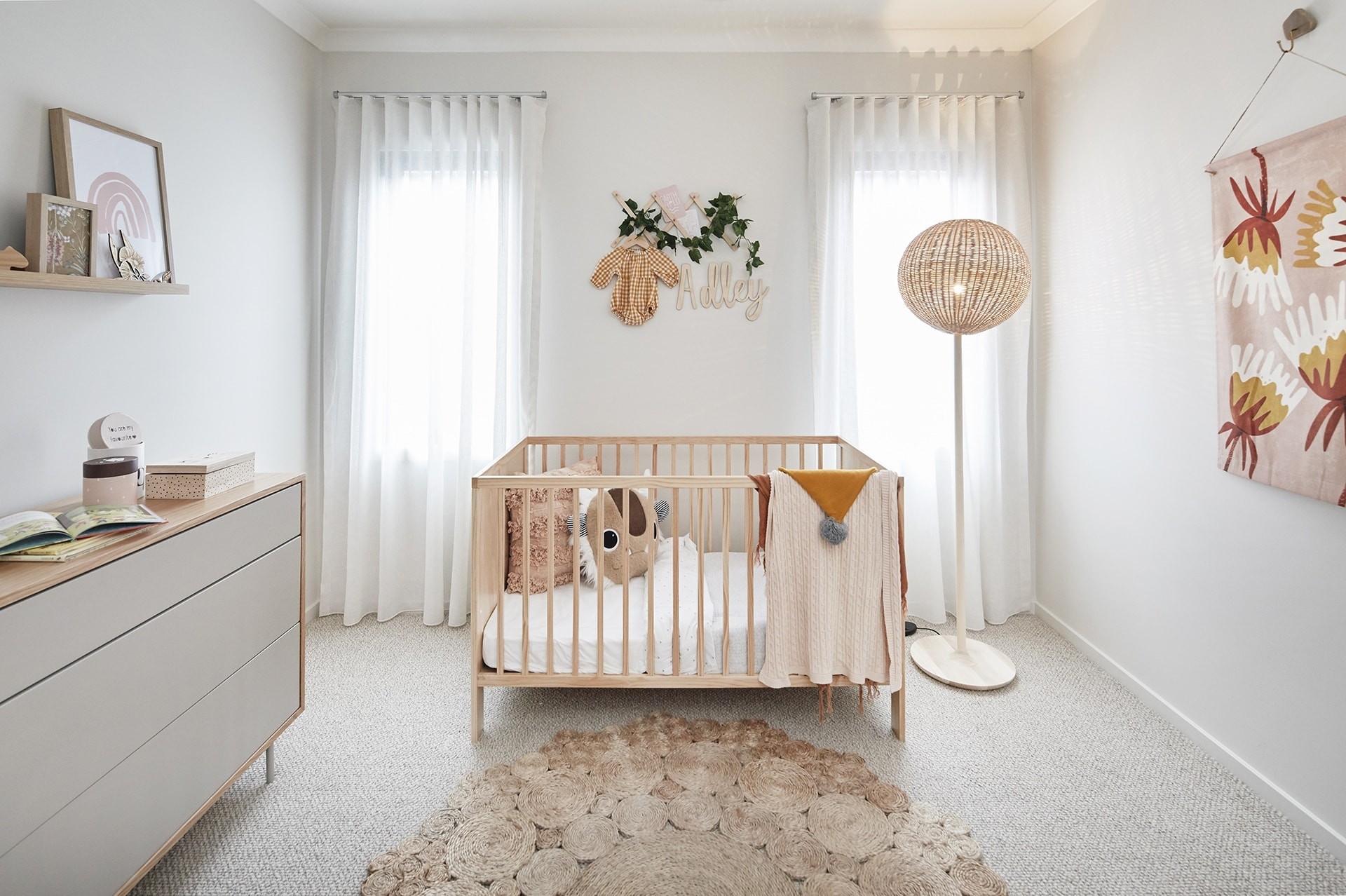 neutral coloured baby nursery in energy efficient home by metricon