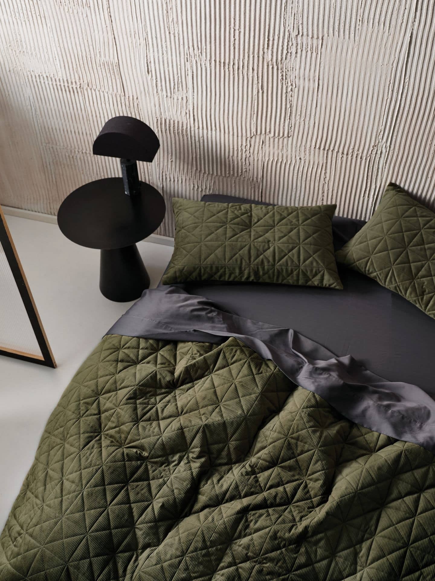 olive green quilted bedding set by sheridan australian bedding brands