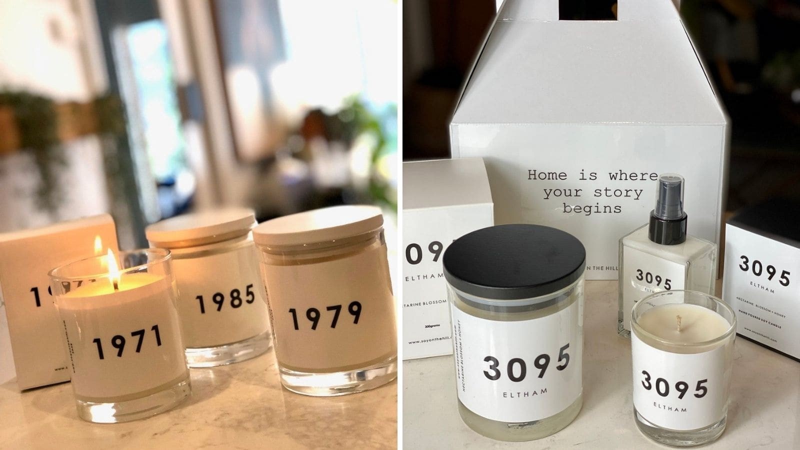 soy on the hill postcode candle and year of birth candle australian candle brands