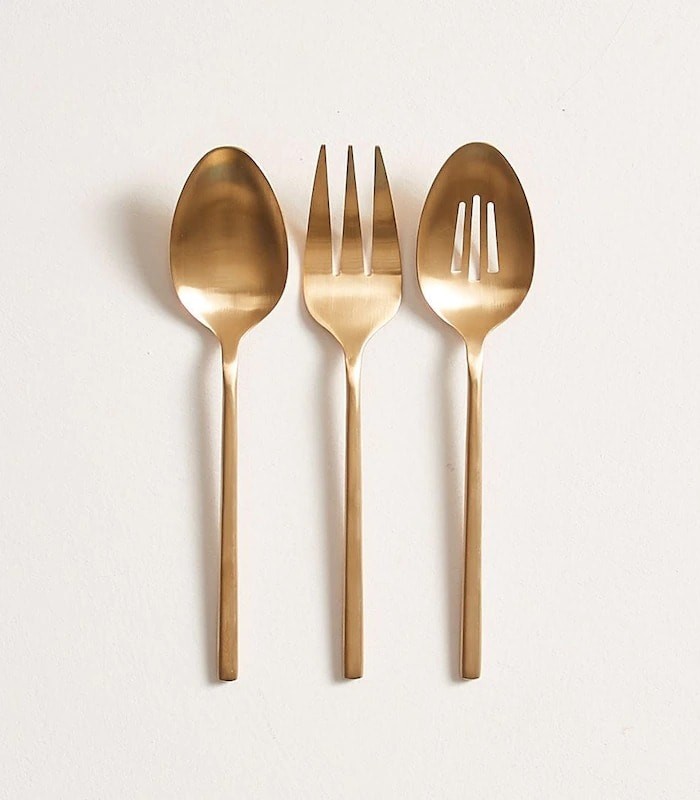 target brushed brass cutlery set