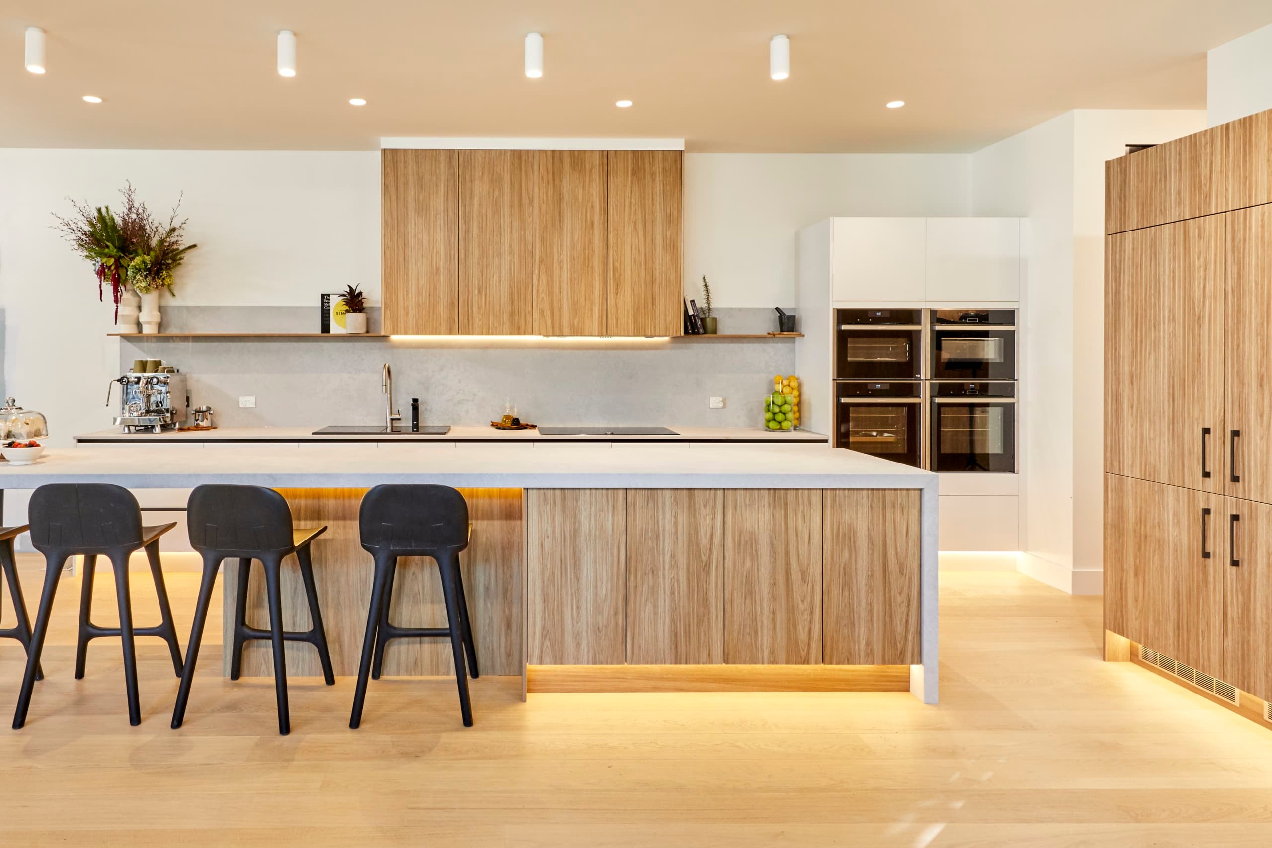 the block 2020 harry and tash kitchen with corrugated timber cabinetry