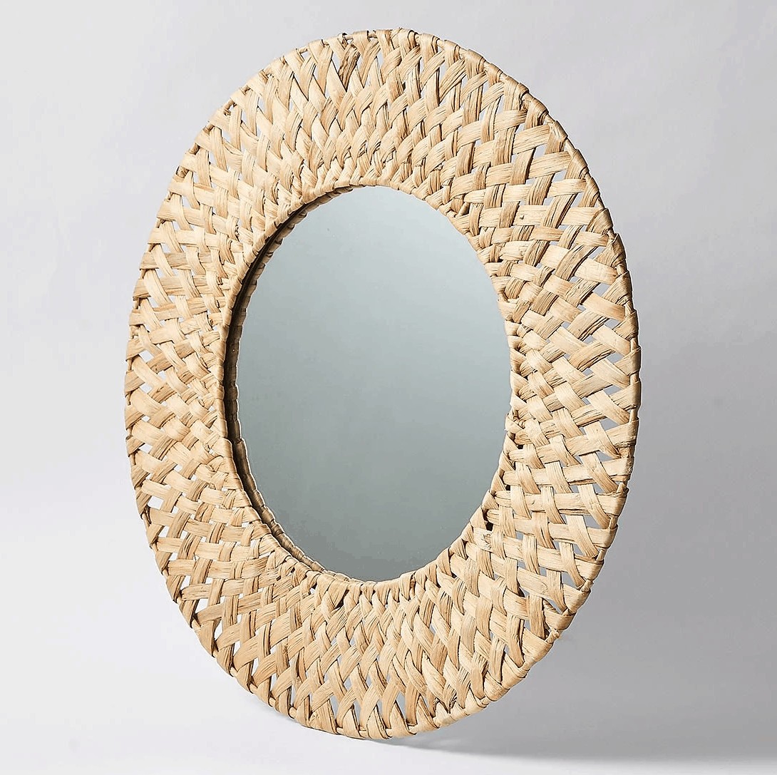 Woven Hyacinth Mirror large round boho mirrow from target
