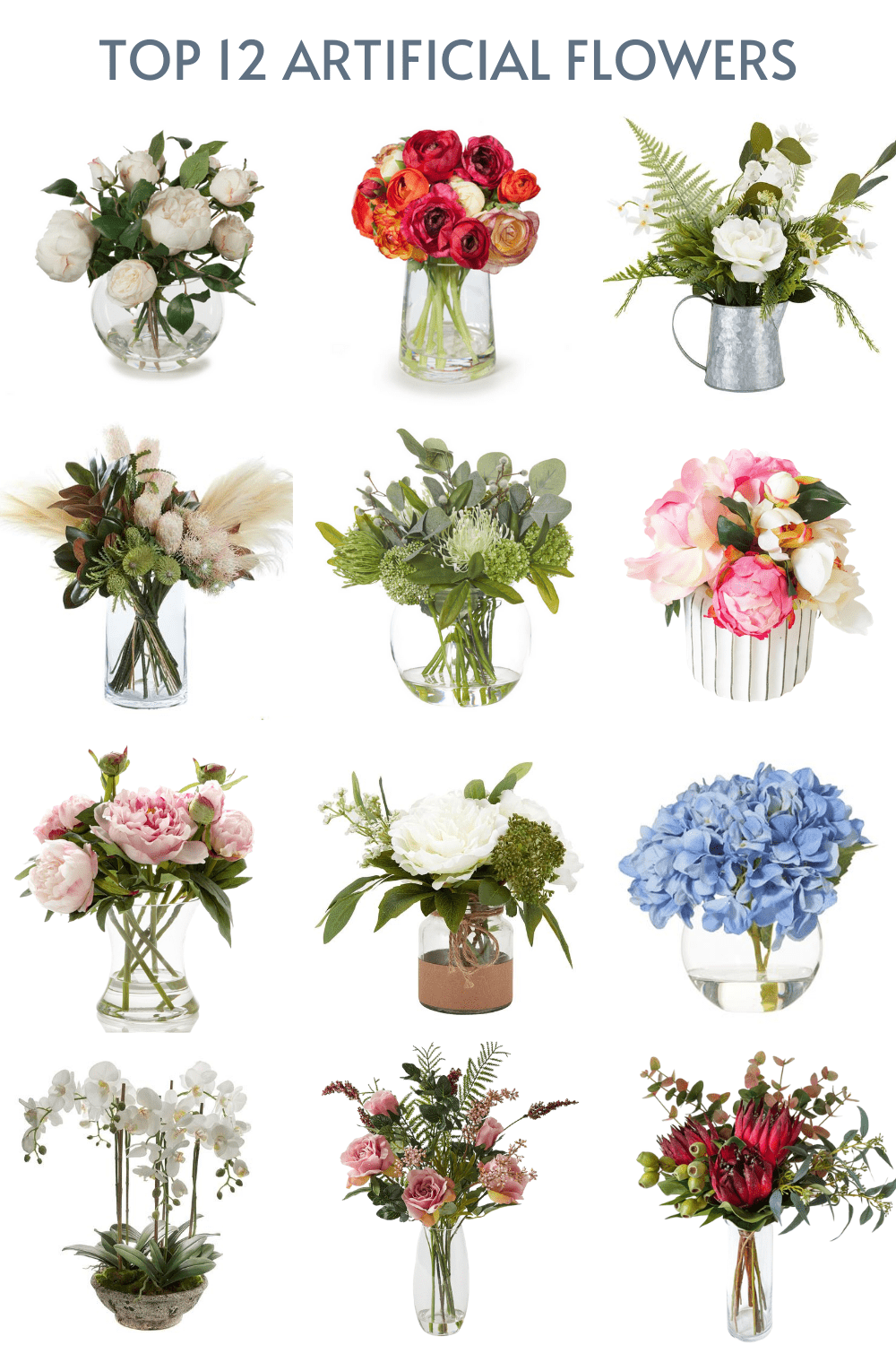 fake flowers in vases and glass pots australian suppliers
